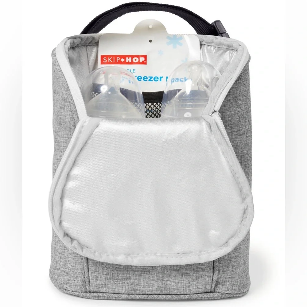 BNWT Skip Hop Grab & Go Insulated Double Bottle Bag in Grey Melange color!